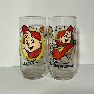 1985 collectible glass “Alvin” 16oz drinking glasses